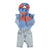 Baby longsleeve w/ frills on shoulders | light blue w/ orange little stars