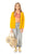 Knitted V jacket | yellow w/ lurex