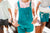 Baby hawaiian shirt | greenwater w/ grey stripes