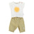 Baby t-shirt | ecru w/ yellow sun print