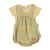 Baby romper | khaki w/ "je t´aime" yellow print on the chest