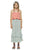 Long skirt w/ ruffles | light blue w/ animal print
