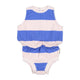 Baby playsuit | blue & light pink stripes