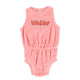 Baby playsuit | pink w/ multicolor "vacay" print