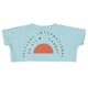Short top | blue w/ "palme d´or" print
