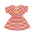 Short dress | red & ecru stripes