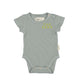 Baby shortsleeve body | grey w/ "the gang" green print