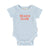 Baby short sleeve body | light blue w/ "beach club" print
