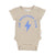 Baby shortsleeve body | light brown w/ "backyard" print