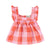 Sleeveless blouse | lilac & red checkered