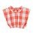 Sleeveless blouse w/ collar | red & white checkered