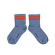 Socks | blue w/ orange stripes