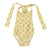 Baby swimsuit w/ back bow | light yellow w/ flowers allover