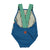 Baby swimsuit w/ large straps | blue, green & multicolor wave print
