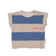 Baby t`shirt | light brown & blue stripes w/ "amigos" & "garage band" print