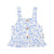 Baby top | off-white w/ little blue flowers, textured