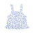 Baby top | off-white w/ little blue flowers, textured