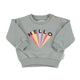 Baby unisex sweatshirt | greenish grey w/ "hello" print